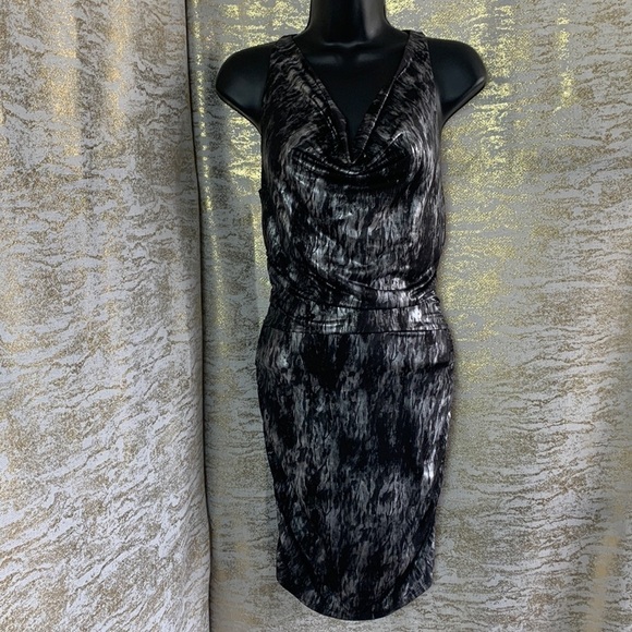 Ripe Black With Shimmery Silver Cocktail Dress - Picture 2 of 11